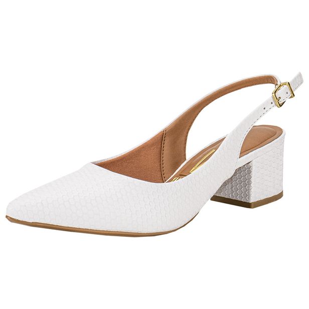 Sapato Feminino Salto Grosso Vizzano 1220311 BRANCO 35