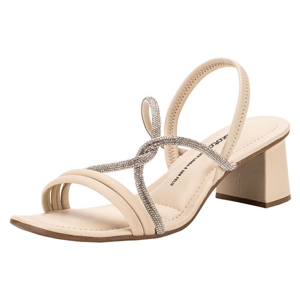 Sandália Feminina Salto Grosso Dakota Y7912 MARFIM 37