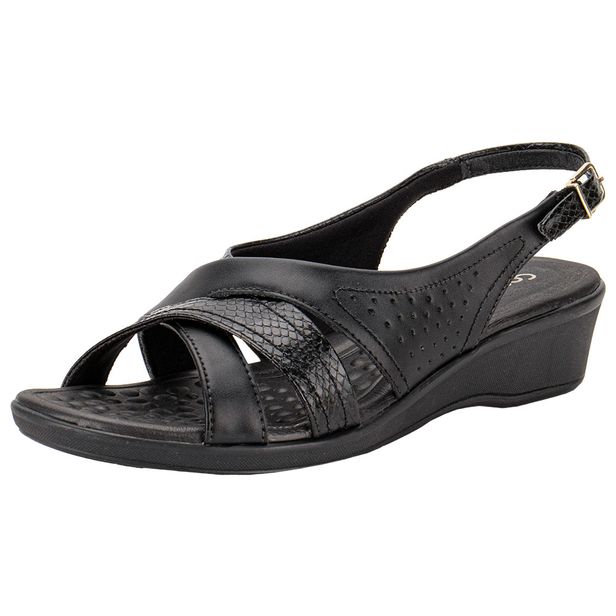 Sandália Feminina Anabela ComfortFlex 2472405 PRETO 37