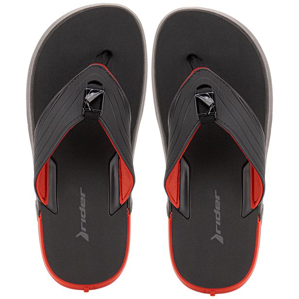 Chinelo Masculino Rbold Rider 1226 PRETO/VERMELHO 40