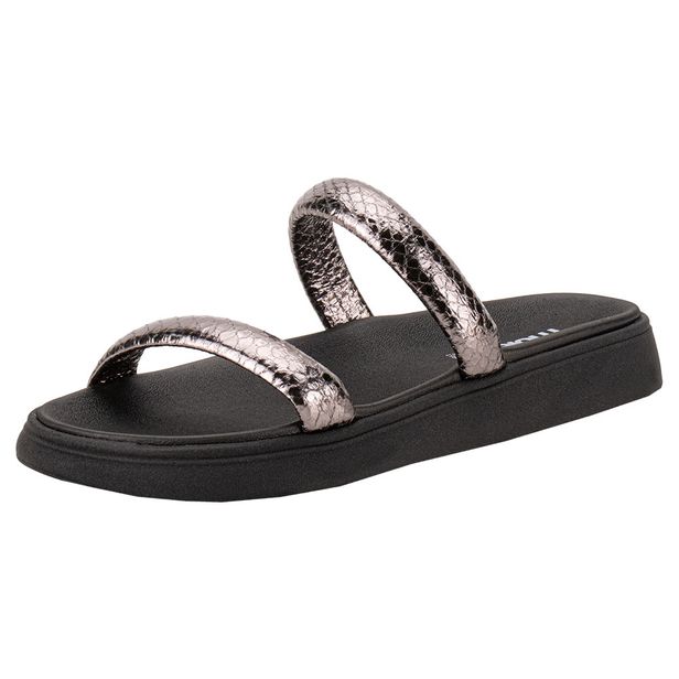Tamanco Feminino Flat Moleca 5507101 PRETO/GRAFITE 36