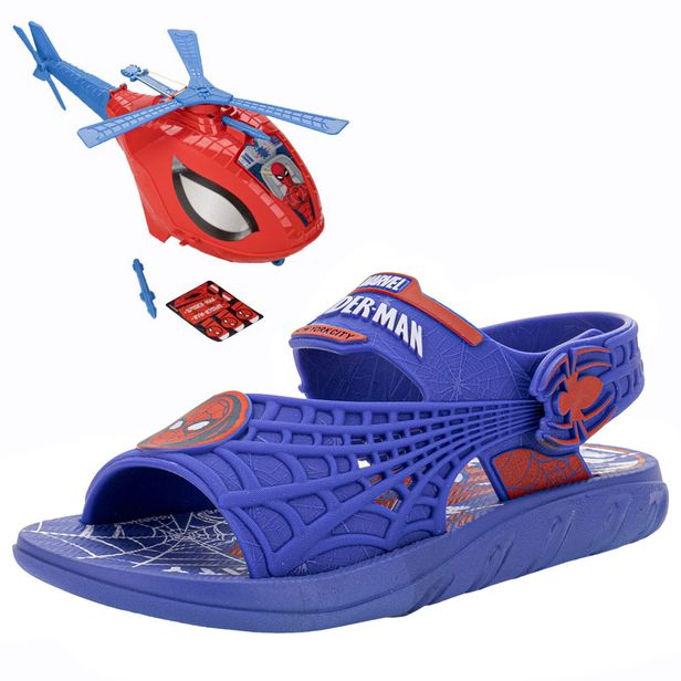 Kit Papete Infantil Homem Aranha e Helicóptero Grendene Kids 23064 AZUL/VERMELHO 29/30