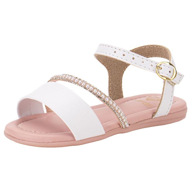 Sandália Infantil Feminina Molekinha 2114277 BRANCO/ROSA 17