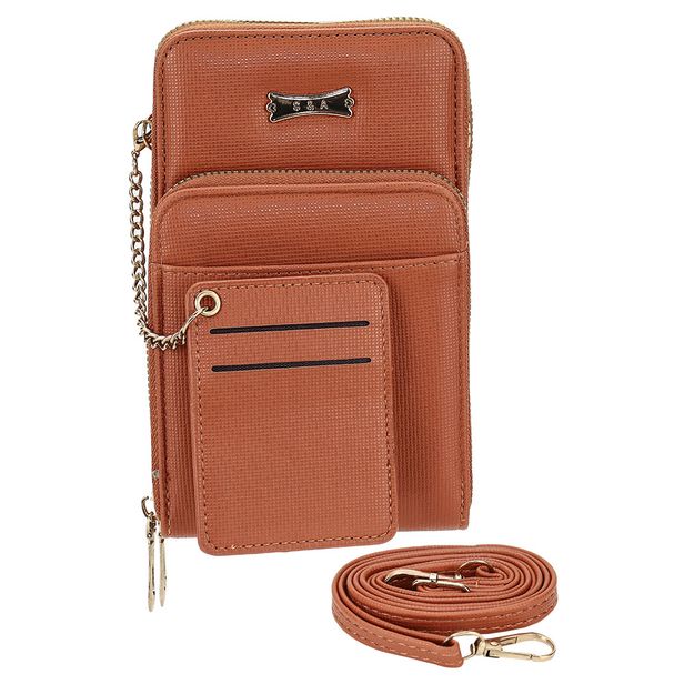 Bolsa Feminina Transversal H.E SQ2397 CARAMELO