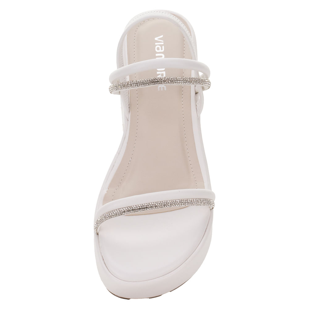 Sandália Feminina Anabela Via Marte 167008 BRANCO cloviscalcados