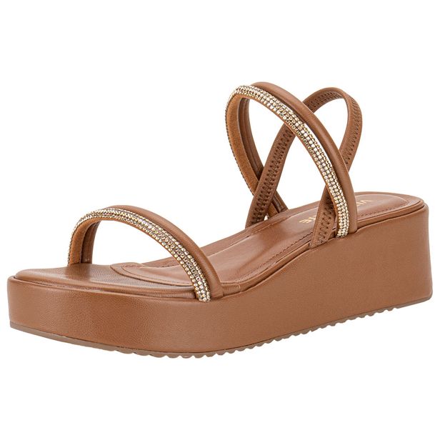 Sandália Feminina Anabela Via Marte 167008 CAMEL 35