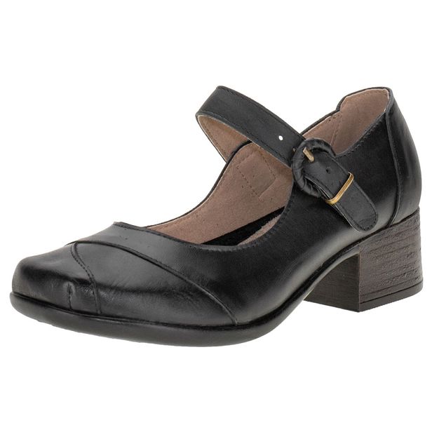 Sapato Feminino Salto Grosso Miss Western 896 PRETO 35