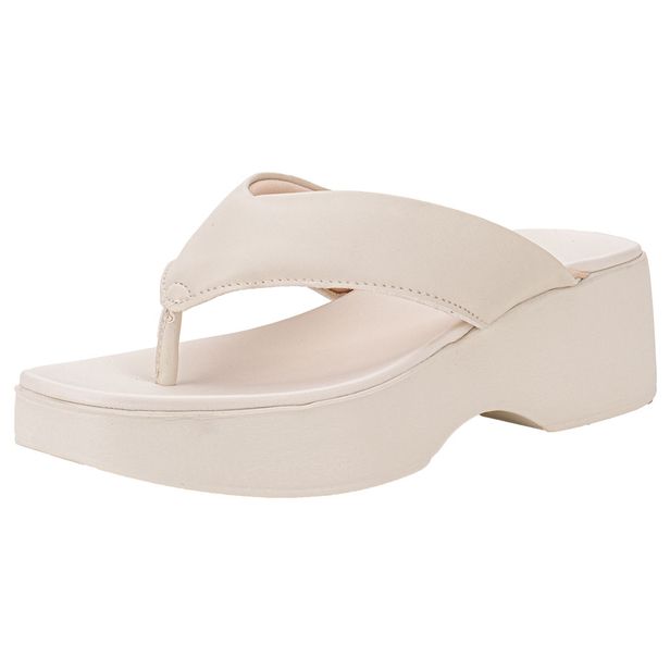 Tamanco Feminino Salto Grosso Moleca 5503105 MARFIM 36