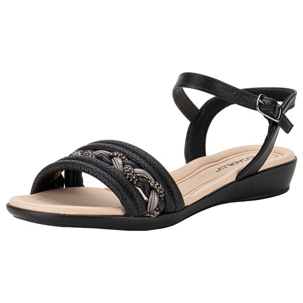 Sandália Feminina Flat Piccadilly 500377 PRETO 34