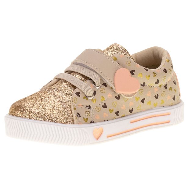 Tênis Infantil Feminino Linda Jú - 15551 BEGE/DOURADO 23
