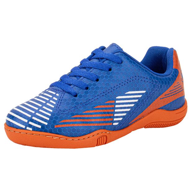 Chuteira Infantil Masculina Indoor Molekinho 2808332 AZUL/LARANJA 29