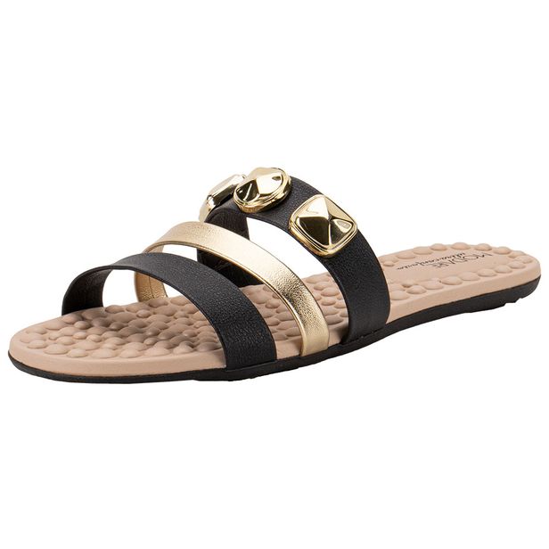 Tamanco Feminino Flat Modare 7163128 PRETO/DOURADO 34