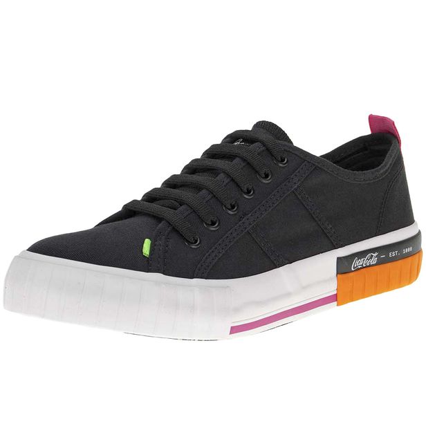 Tênis Feminino Copacabana Coca-Cola CC2120 PRETO/LARANJA 34