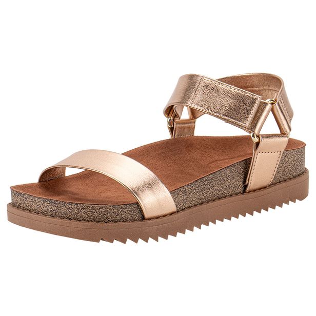 Sandália Feminina Flat Moleca 5500101 BRONZE 35