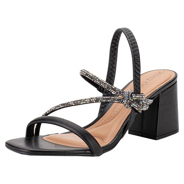 Sandália Feminina Salto Grosso Beira Rio 8436229 PRETO 34