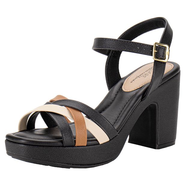 Sandália Feminina Meia Pata Modare 7203102 PRETO/BEGE 35