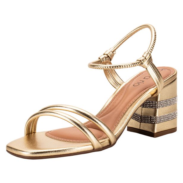 Sandália Feminina Salto Grosso Beira Rio 8436613 OURO 37