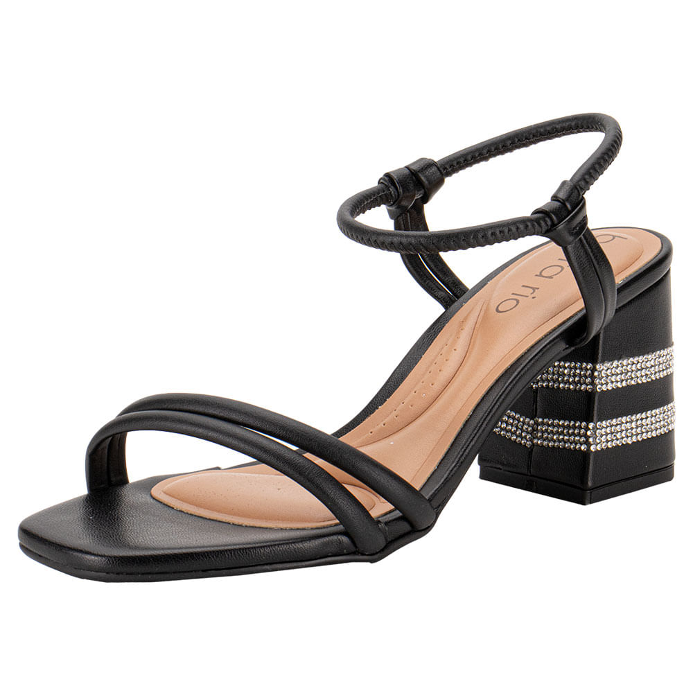 Sandália Feminina Salto Grosso Beira Rio 8436513 PRETO