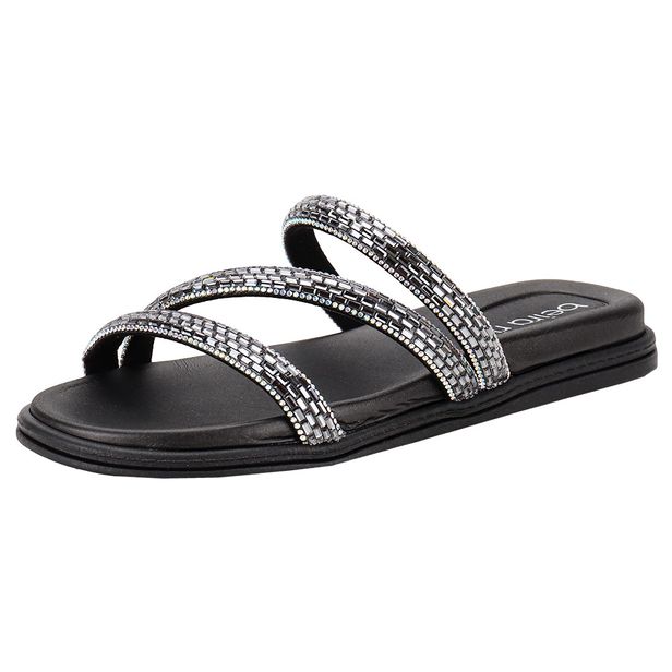 Tamanco Feminino Flat Beira Rio 8488108 PRETO/CINZA 34