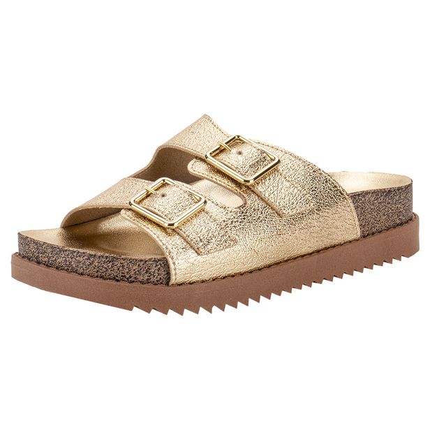 Sandália Feminina Conforto Moleca 5500105 OURO 34