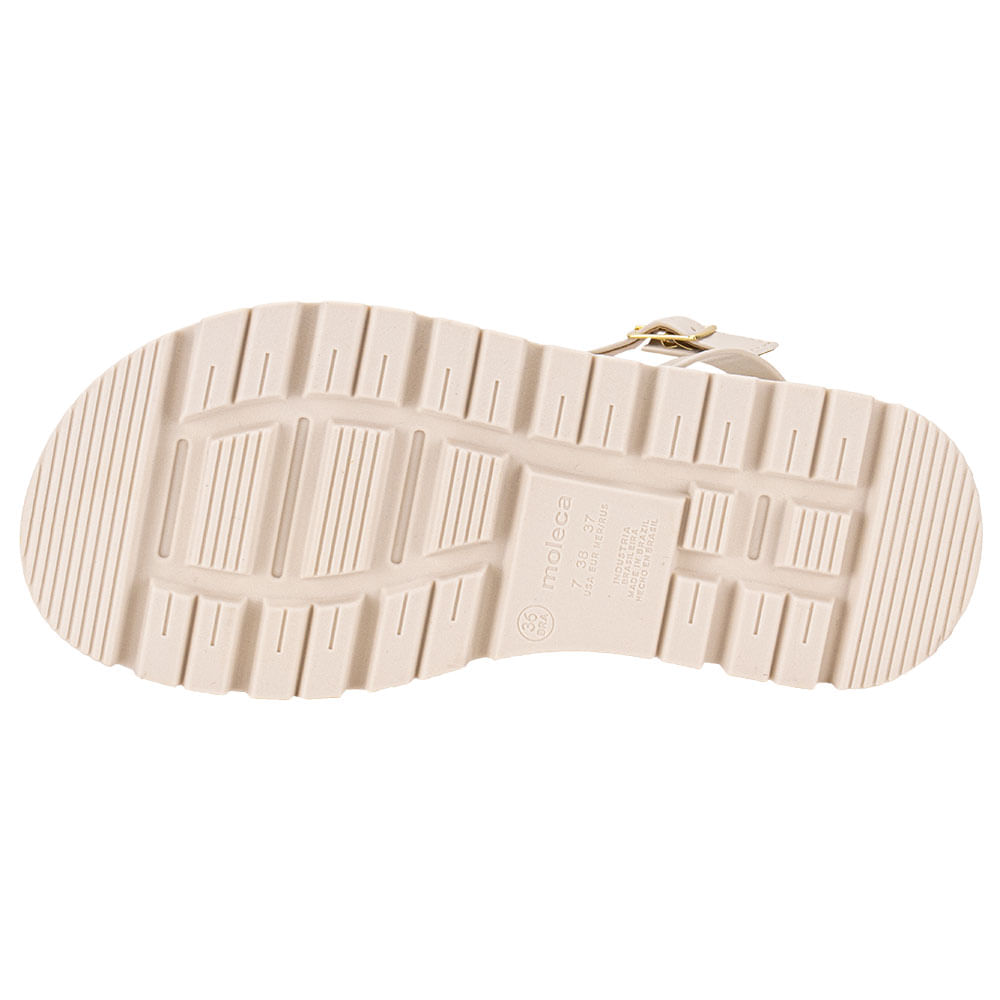 Sandália Feminina Flat Moleca 5504102 MARFIM cloviscalcados