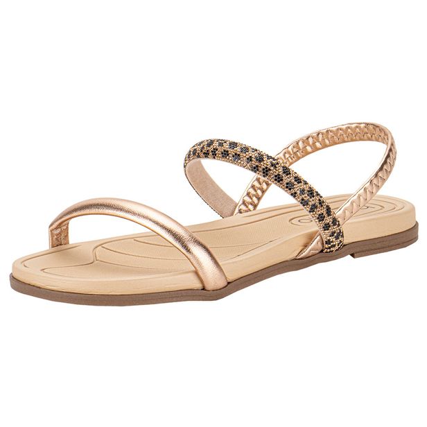 Sandália Feminina Flat Beira Rio 8507103 BRONZE 01 34