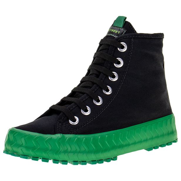 Tênis Cano Alto Camila Street - ST0943 PRETO/VERDE 34