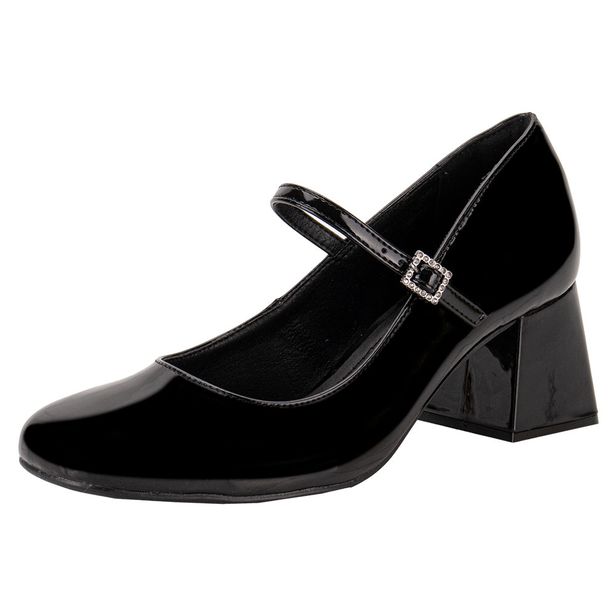 Sapato Feminino Salto Grosso Via Marte 067002 VERNIZ/PRETO 35