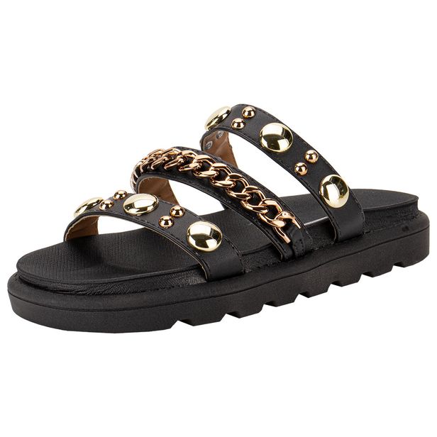 Tamanco Feminino Flat Vizzano 6510102 PRETO 34
