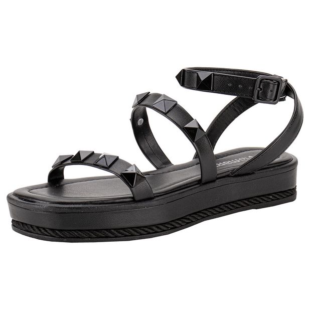 Sandália Feminina Flat Via Marte 118001 PRETO 34