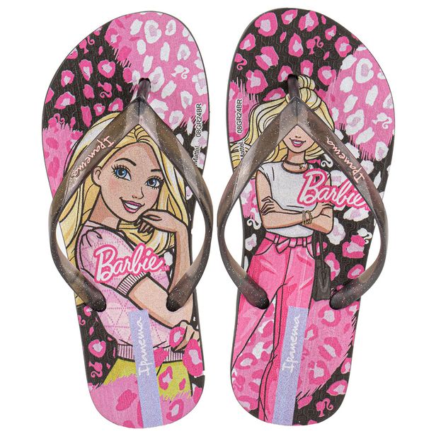 Chinelo Infantil Feminino Barbie Meu Encanto Ipanema 27291 PRETO/ROSA 23/24