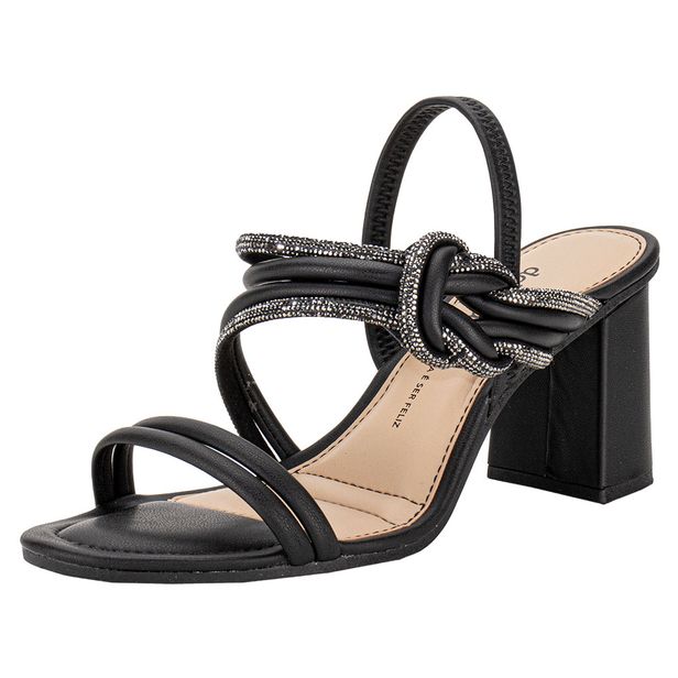 Sandália Feminina Salto Grosso Dakota Y7891 PRETO 34