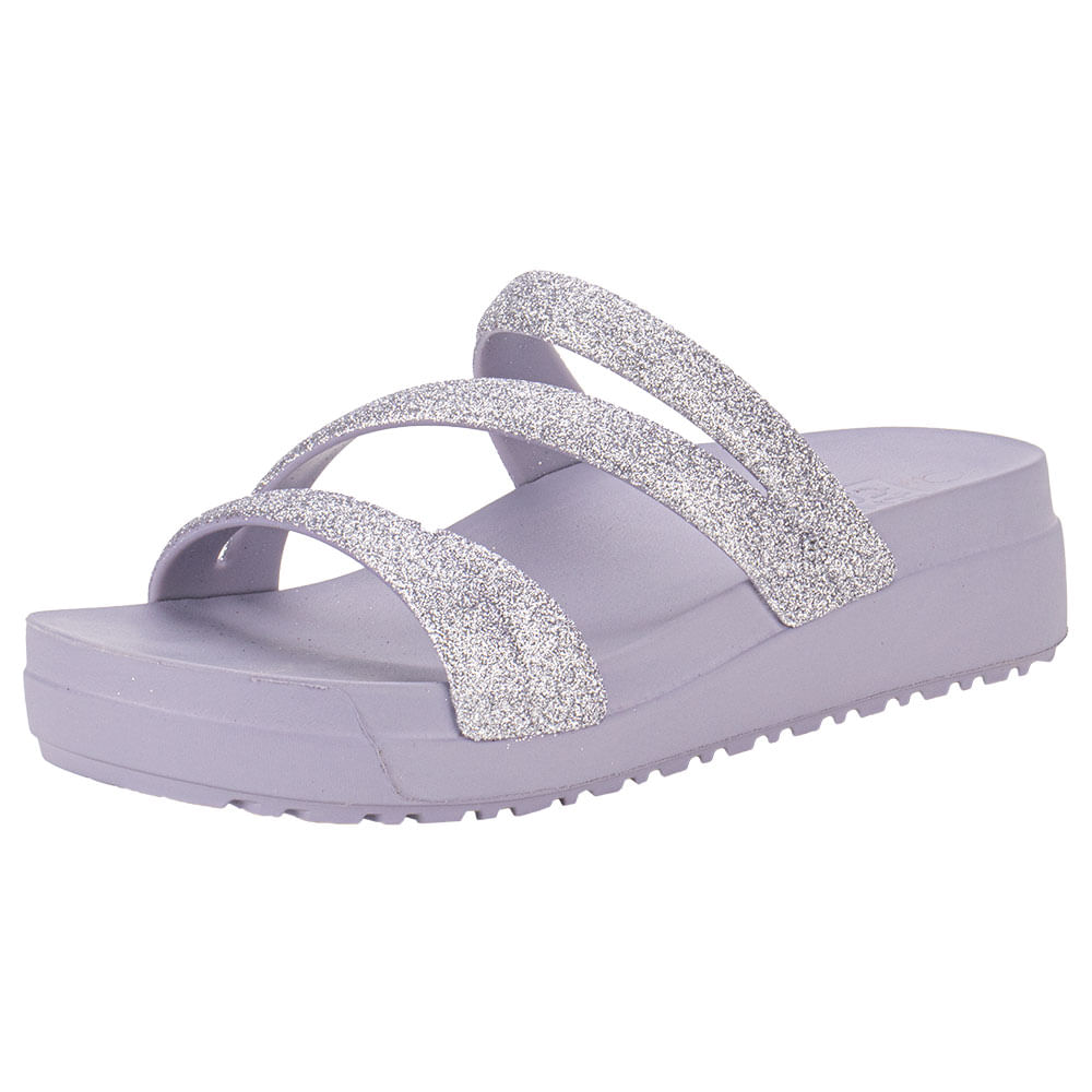 Tamanco Feminino Anabela Glitter Up Zaxy 19068 SALMÃO | Clovis