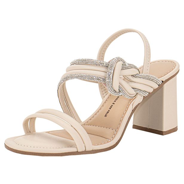 Sandália Feminina Salto Grosso Dakota Y7891 MARFIM 35