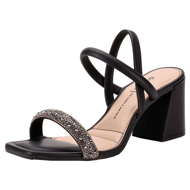 Sandália Feminina Salto Grosso Dakota Y7641 PRETO 35