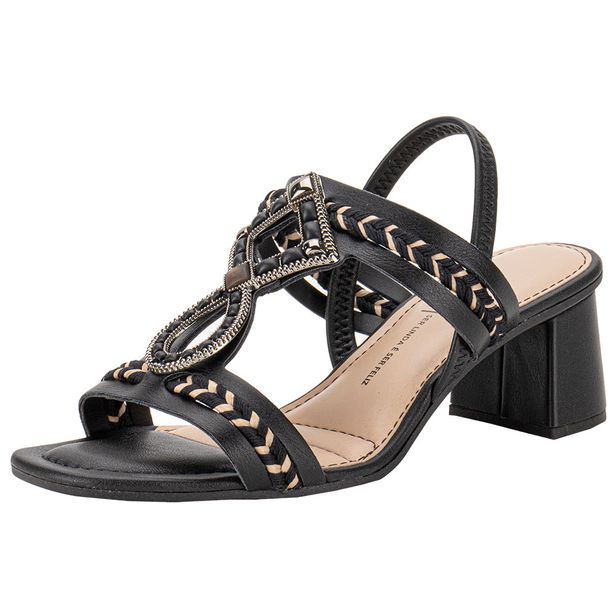 Sandália Feminina Salto Grosso Dakota Y7961 PRETO 34