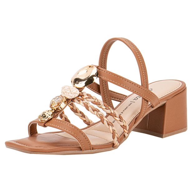 Sandália Feminina Salto Grosso Dakota Y8211 CARAMELO 34