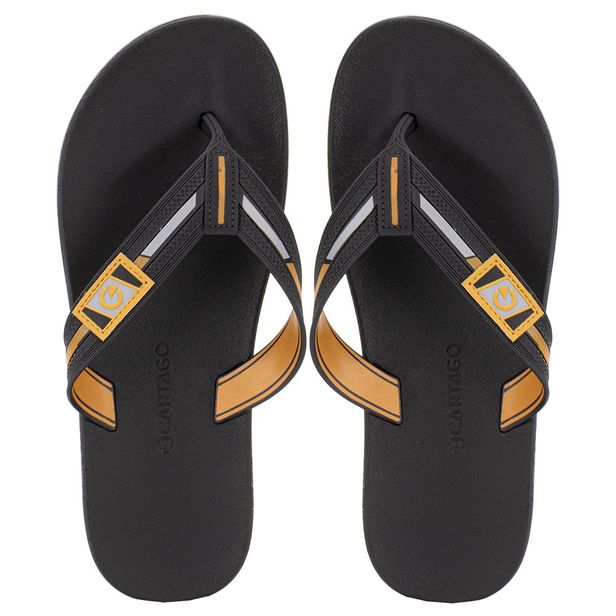 Chinelo Masculino Dublin II Cartago 12268 PRETO/BEGE 39