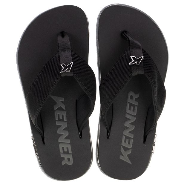 Chinelo Masculino Kivah Line Kenner DVD PRETO/BRANCO 41