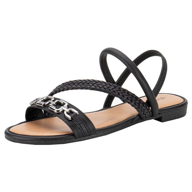 Sandália Feminina Flat Mississipi MB393 PRETO 34