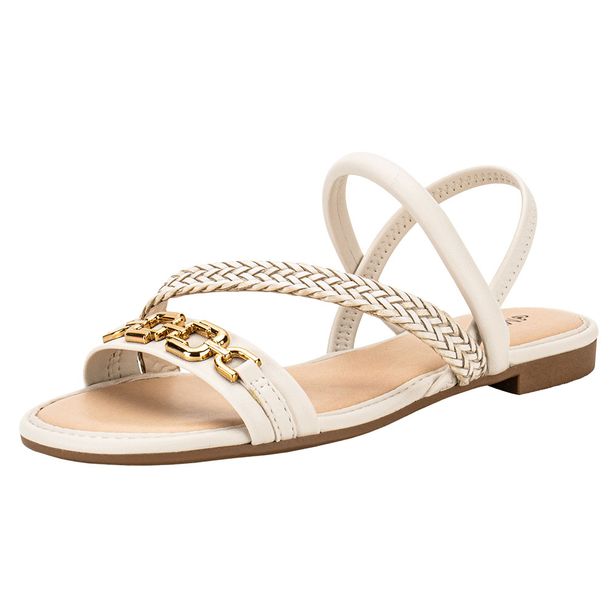 Sandália Feminina Flat Mississipi MB393 MARFIM 36