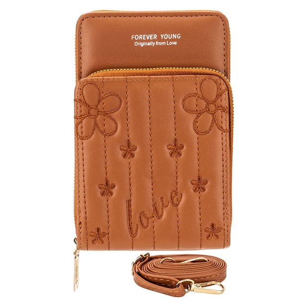 Bolsa Feminina Transversal H.E PR1048 CARAMELO