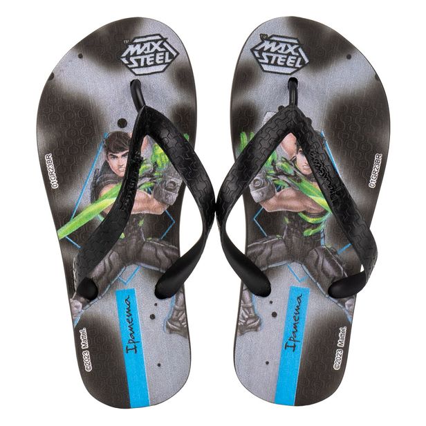 Chinelo Infantil  Polly e Max Steel Ipanema - 26181 PRETO/CINZA 23/24