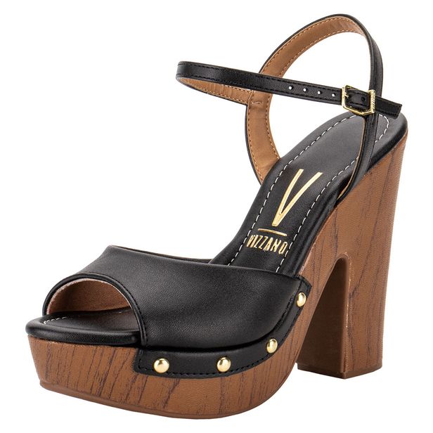 Sandália Feminina Meia Pata Vizzano 6281847 PRETO/CAMEL 36