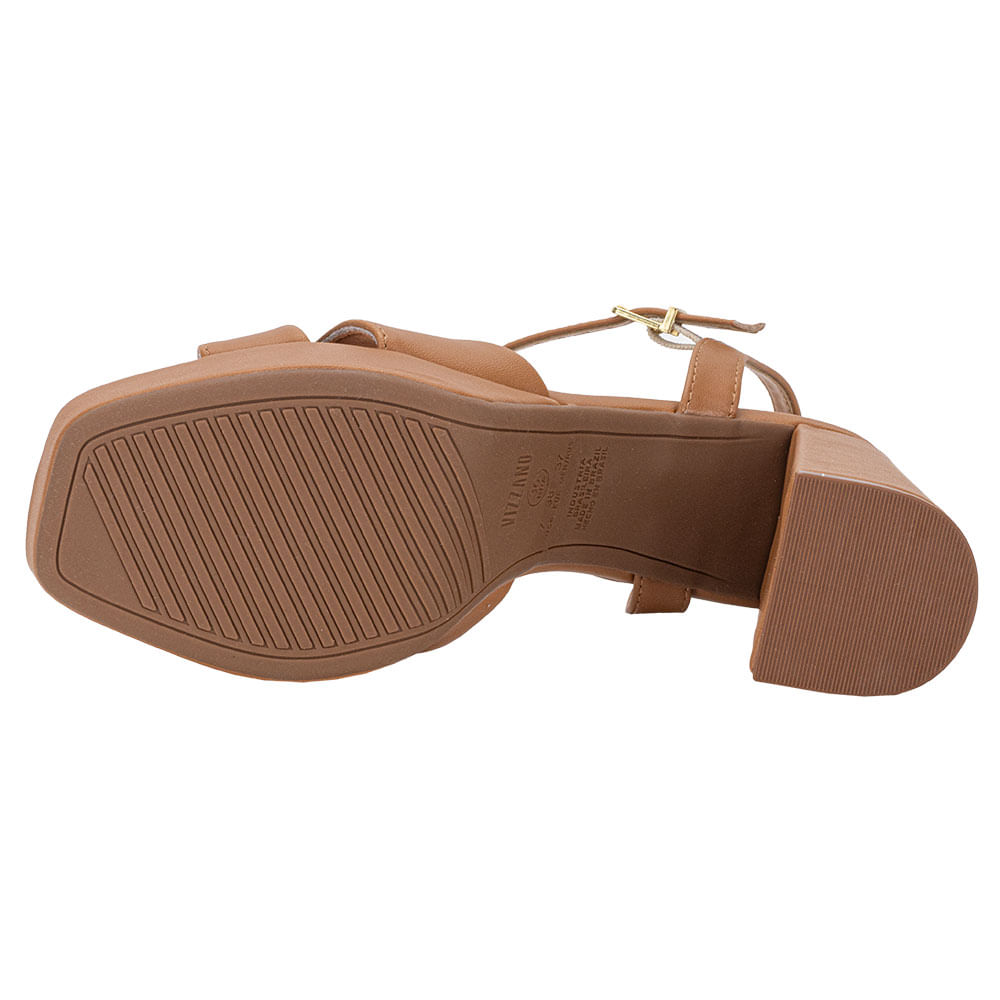 Sandália Feminina Meia Pata Vizzano 6472204 CAMEL - cloviscalcados