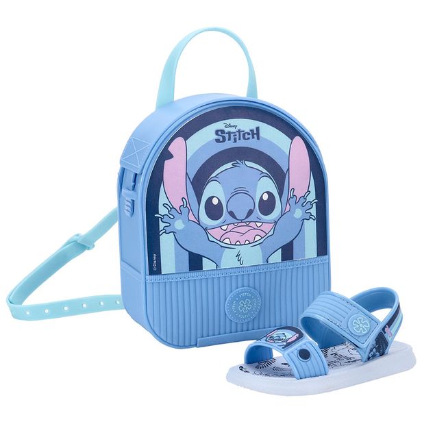 Kit Papete Infantil e Mochila Disney Stitch Grendene Kids 23078 AZUL 20/21