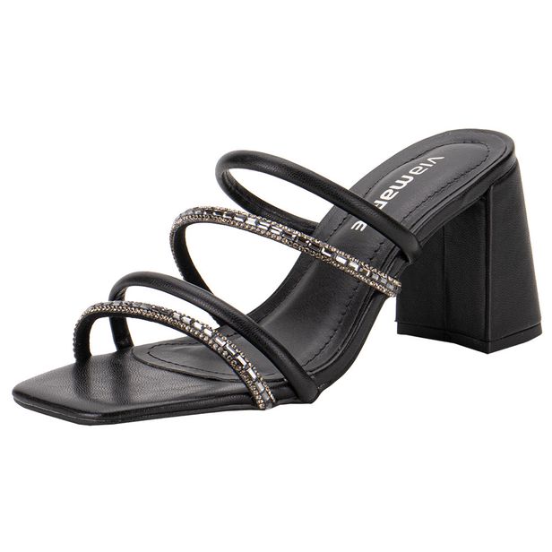 Tamanco Feminino Salto Grosso Via Marte 105012 PRETO 36