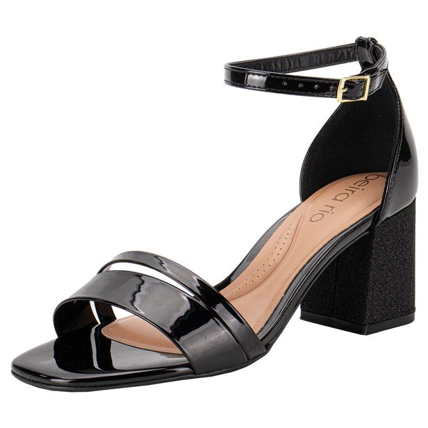 Sandália Feminina Salto Grosso Beira Rio 8436216 PRETO 34