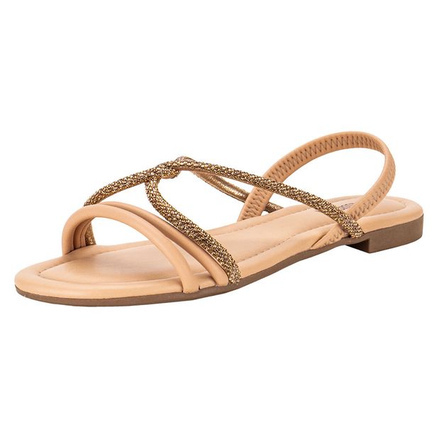 Sandália Feminina Flat Mississipi MI542 CAMEL 34