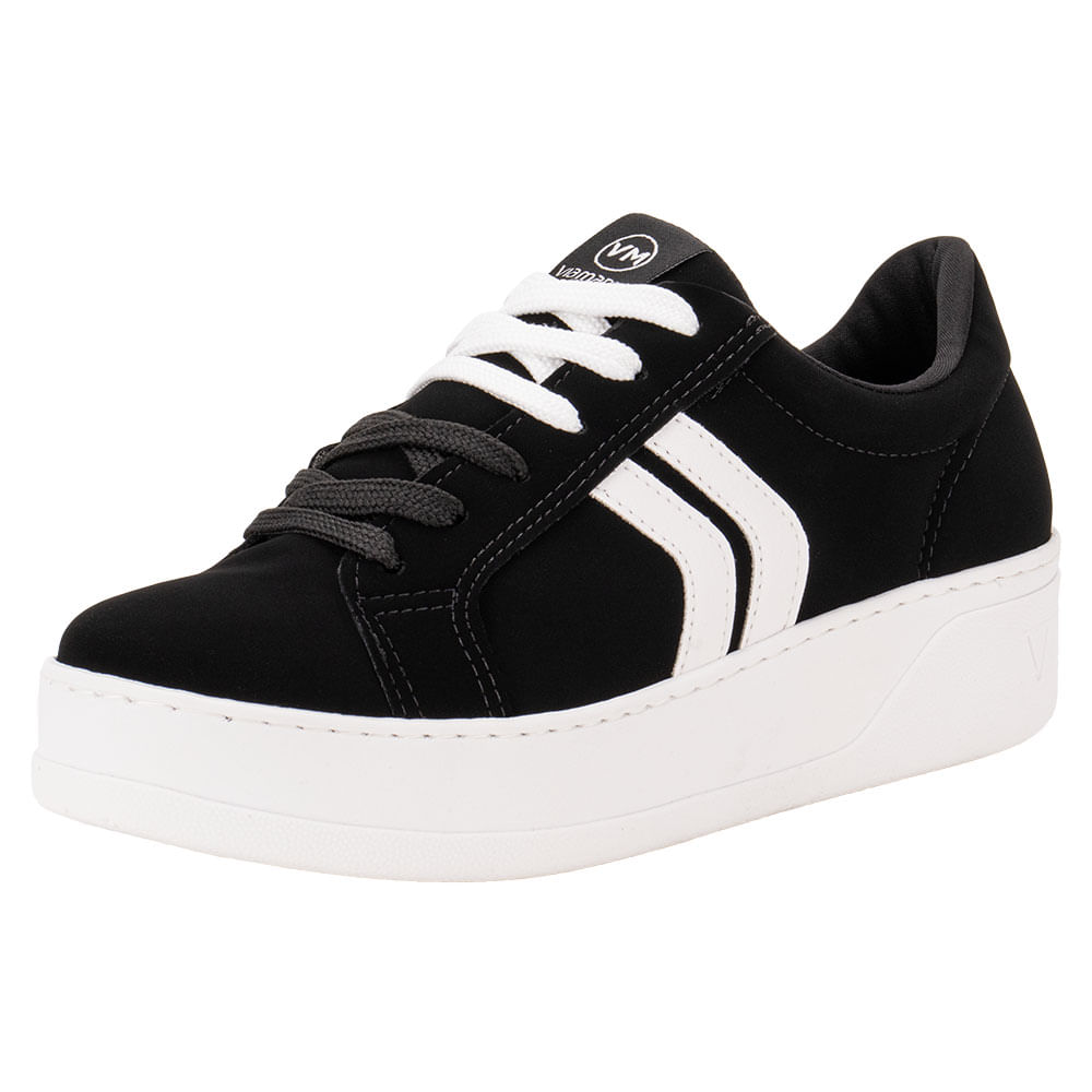 Tênis Feminino Casual Via Marte 023011 PRETO/BRANCO cloviscalcados